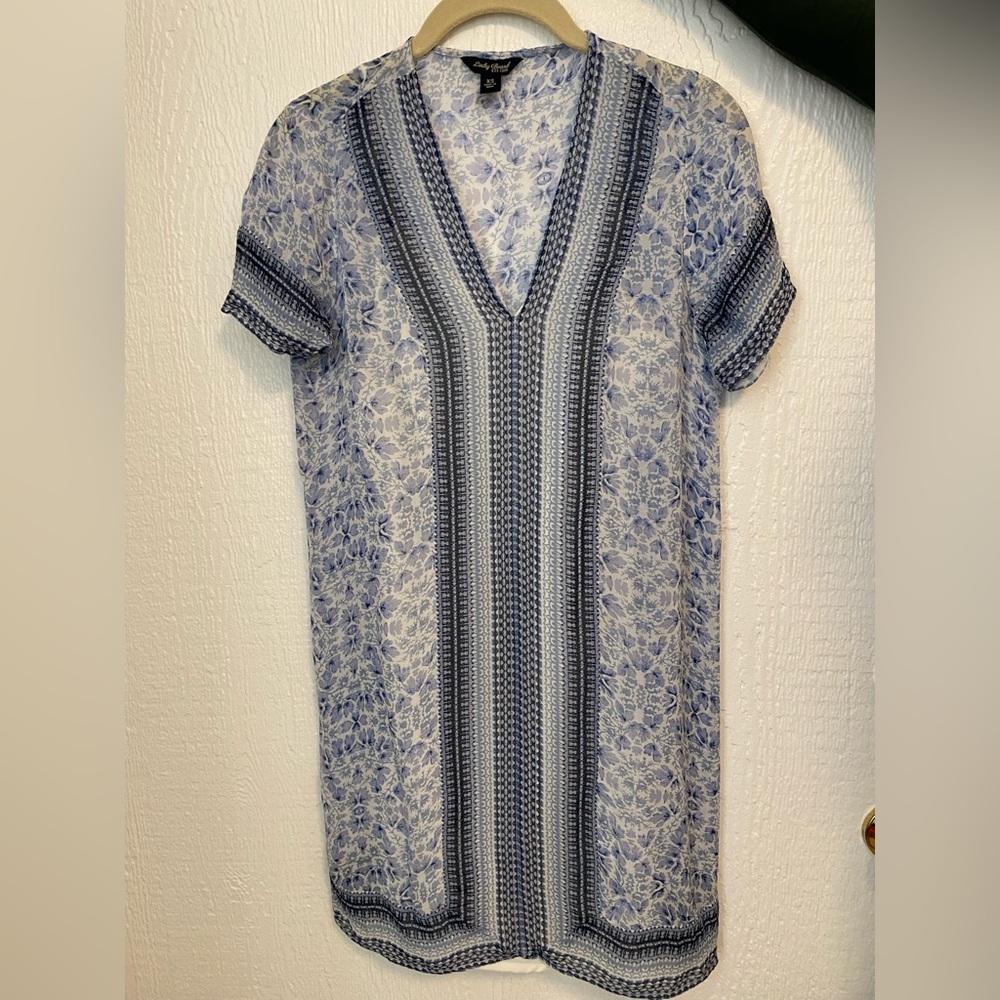 Lucky brand shirt dress sheer with slip